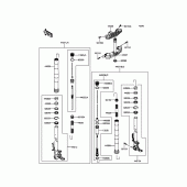 Схема вузла: Вилка передньої осі для Kawasaki ZX636 Ninja ZX-6R