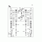 Схема вузла: Вилка передньої осі для Kawasaki ZX636 Ninja ZX-6R