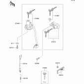 Схема узла: Замок зажигания для Kawasaki KL650 KLR650