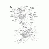Схема вузла: Головка циліндра для Kawasaki VN800 Vulcan 800