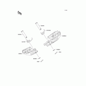 Схема узла: Подножки для Kawasaki KX250/ KX252 KX250