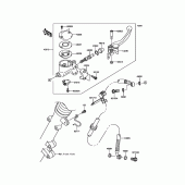 Схема вузла: Передній гальмівний циліндр Kawasaki EJ800 W800