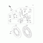 Схема узла: Передний тормоз для Kawasaki KX100