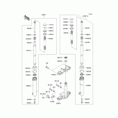 Схема вузла: Вилка передньої осі для Kawasaki KLX110 KLX110
