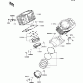 Схема вузла: Циліндр & Поршень для Kawasaki VN1700 Vulcan 1700 Voyager Custom ABS