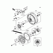 Схема узла: Заднее колесо & Приводная цепь для Kawasaki VN900 Vulcan 900 Custom