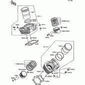 Схема вузла: Циліндр & Поршень для Kawasaki VN1500 VN-15