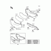 Схема вузла: Задні бічні обтічники & Захист ланцюга (3/3) для Kawasaki ZX900 GPZ900R