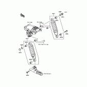 Схема вузла: Підвіска/задній амортизатор для Kawasaki EJ800 W800
