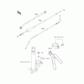 Схема узла: Тросики для Kawasaki KL110 KSR
