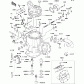 Схема вузла: Cylinder head/cylinder(1/2) для Kawasaki KX250/ KX252 KX250