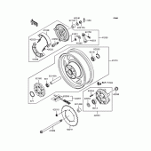 Схема вузла: Заднє колесо & Привідний ланцюг для Kawasaki VN250 Eliminator 250V
