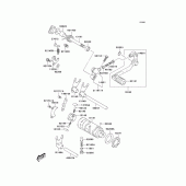 Схема вузла: Перемикання/вилка перемикача для Kawasaki KLX125 KLX125