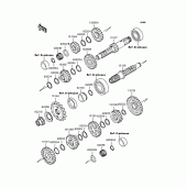 Схема узла: Трансмиссия для Kawasaki BJ250 250TR