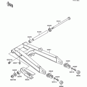 Схема вузла: Задній важіль (Маятник) для Kawasaki ZX600 GPX600R
