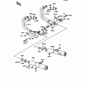 Схема узла: Выхлопная система для Kawasaki ZX900 GPZ900R