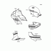 Схема вузла: Наклейки (Bull-/White) для Kawasaki EX400 GPZ400S