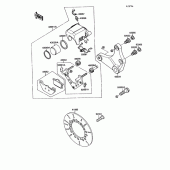 Схема узла: Задний тормоз для Kawasaki VN1500 Vulcan 88