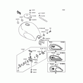 Схема узла: Топливный бак для Kawasaki BJ250 Estrella RS