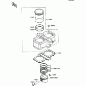 Схема вузла: Циліндр & Поршень для Kawasaki EX500 GPZ500