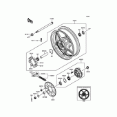 Схема вузла: Задня зірка та хаб для Kawasaki EX400 Ninja 400R