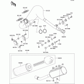 Схема вузла: Вихлопна система для Kawasaki KX125