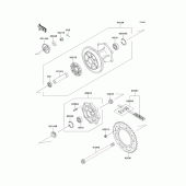 Схема вузла: Ступиця заднього колеса для Kawasaki KL650 KLR650