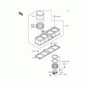 Схема узла: Цилиндр & Поршень для Kawasaki ZG1200 Voyager XII