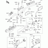 Схема вузла: Кермо & Пульт управління рульовим для Kawasaki ZR1000 Z1000