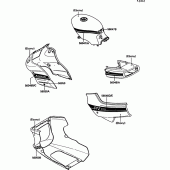 Схема вузла: Decal(ebony)(ex500-b1) для Kawasaki EX500 GPZ500S