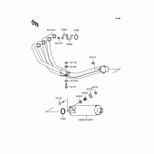 Схема вузла: Вихлопна система для Kawasaki ZR400 ZRX