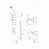 Схема вузла: Задній гальмівний циліндр Kawasaki KX85 KX85-II