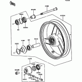 Схема вузла: Ступиця переднього колеса для Kawasaki ZX900 GPZ900R