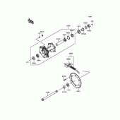 Схема вузла: Задня зірка та хаб для Kawasaki KLX250 D-Tracker X