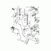 Схема вузла: Задній гальмівний циліндр для Kawasaki ER250 Z250 ABS