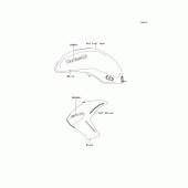 Схема узла: Наклейки (Белый; BCF) для Kawasaki ER400 ER-4N