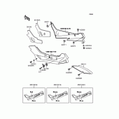 Схема вузла: Бічна кришка, кожух ланцюга для Kawasaki ZX400 ZZR400