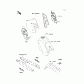 Схема узла: Информационные наклейки (kx500-e8) для Kawasaki KX500