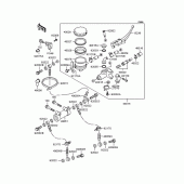 Схема вузла: Передній гальмівний циліндр Kawasaki ZX400 ZXR400R