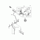 Схема вузла: Передній гальмівний циліндр Kawasaki KX250/ KX252 KX250F