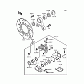 Схема вузла: Заднє гальмо для Kawasaki ZX400 ZXR400