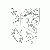 Схема вузла: Заднє гальмо для Kawasaki KX250/ KX252 KX250F