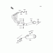 Схема вузла: Вихлопна система для Kawasaki ZR1100 ZRX1100-II