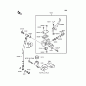 Схема узла: Передний тормозной цилиндр для Kawasaki KL110 KSR