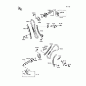 Схема узла: Распредвал & Цепь ГРМ & Натяжитель для Kawasaki VN1500 Vulcan 88