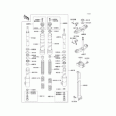 Схема вузла: Вилка передньої осі для Kawasaki KX100