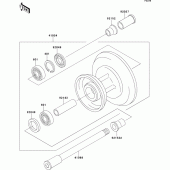 Схема вузла: Ступиця переднього колеса для Kawasaki EJ650 W650