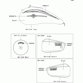 Схема вузла: Decals(black)(p1h) для Kawasaki VN1500 VN1500 Mean Streak