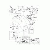 Схема узла: Топливный бак(1/3)(vn1500-n1/n2) для Kawasaki VN1500 Vulcan 1500 Classic FI