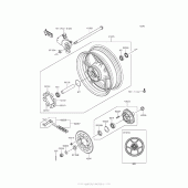 Схема вузла: Ступиця заднього колеса для Kawasaki ZR800 Z800
